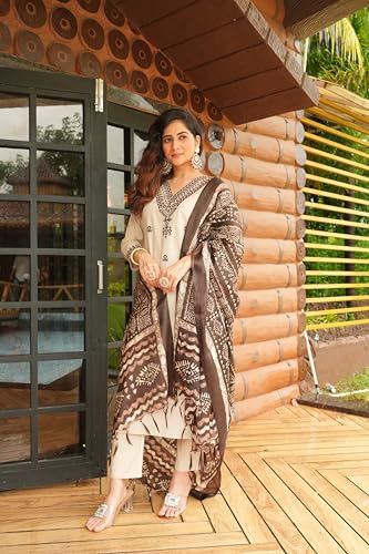 Image of Khadi Kurtaset With Khadi Silk Dupatta For Womens