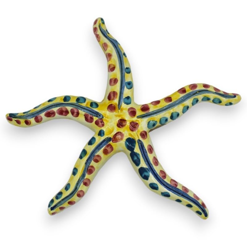 Étoile de mer céramique Caltagirone grand modèle pour décoration de table bord de mer