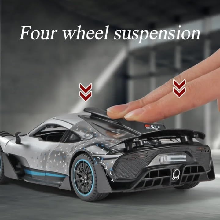 Image of SPITEN MERECEDES AMG ONE 1:24 Diecast Scale Model Metal Pull Back Toy car for Kids with Openable Doors & Light, Music Toy Vehicle for Kids - Colors as Per Stock