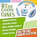 TinyGeeks Tunes Kids Boombox CD Player for Kids - NEW 2023 - FM Radio - Batteries Included - Cute white Radio cd Player with Speakers for Kids and Toddlers - Blue