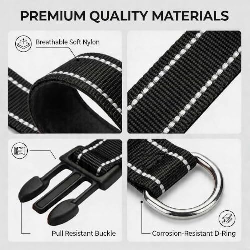 Collar Reflectante para Perro Talla M Negro miniatura 4