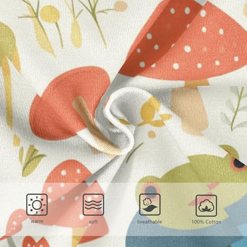 KLL Cute Frogs and Safari Mushrooms Smoke Toddler Boys' Comfort Underwear Breathable Children Undies3