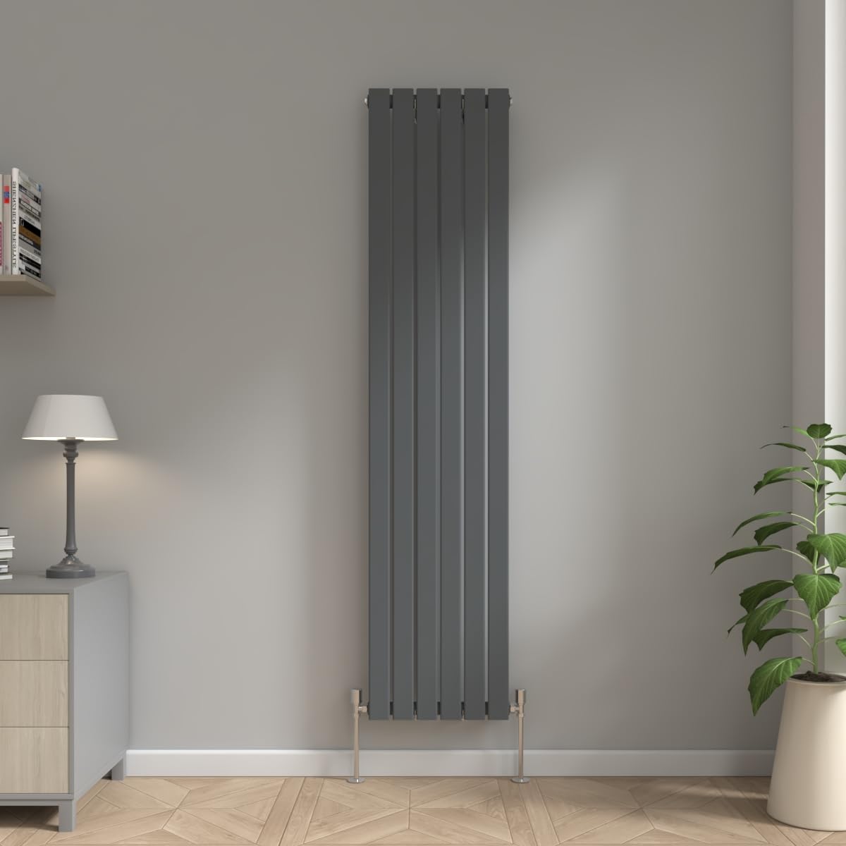 NRG Anthracite Modern Radiator 1800x408mm Single Panel Central Heating — image 1