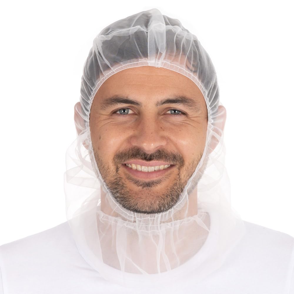 FRANZ MENSCH 1250 Stück Hygostar Astrohauben Micromesh | Nylon, weiß, Einheitsgröße, Karton, Astrohaube, Kopfhaube, Haarnetz