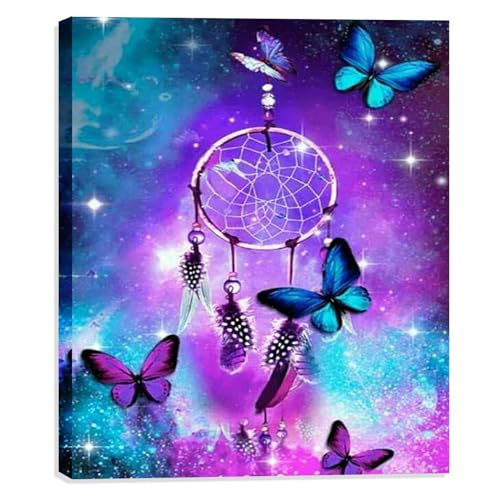 DOTZSO Painting Kits for Adults,Diamond Art DIY Diamond Art Kits for Adults Beginner, Full Drill Dots Paintings Picture Arts Craft Home Wall Art Decor 12x16 Inch（Butterfly Artflower）