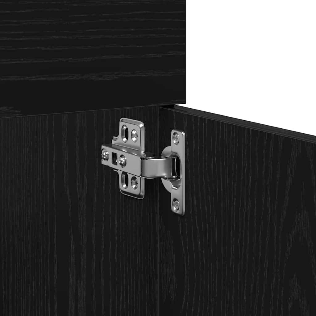 vidaXL Mobile da Bagno Rovere Nero 90 x 38,5 x 46 cm