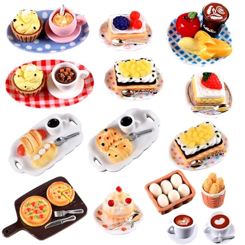 Aruigu 51 piezas de comida y bebida en miniatura, accesorios para casa de muñecas de resina en miniatura, juego de alimentos en miniatura, accesorios para muñecas pequeñas para regalo de dinero único Aruigu 51 piezas de comida y bebida en miniatura, accesorios para casa de muñecas de resina en miniatura, juego de alimentos en miniatura, accesorios para muñecas pequeñas para regalo de dinero único