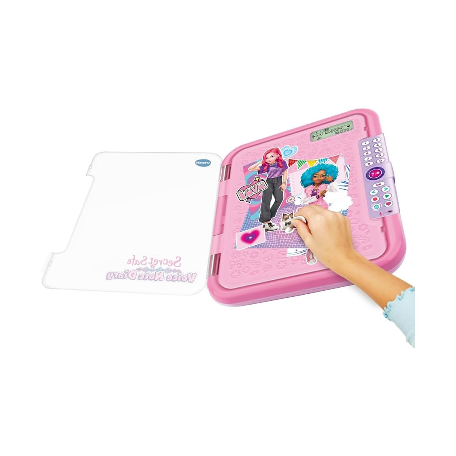 VTech KidiSecrets 365 – Diario Secreto de Voz, Diario Secreto Interactivo para niñas con grabadora de Voz, Diario con Pantalla LCD y código Secreto, Idioma Italiano, Pilas Incluidas, 5 – 12 años