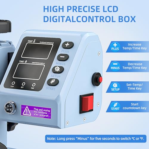 15“x15 Heat Press Machine - Lya Vinyl 7 in 1 Heat Press 360-Degree Swing Away Digital Press Machine Multifunction Sublimation Combo Heat Transfer Machine for T-Shirts, Hats, Caps, Mugs and Plates