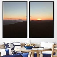 2 Piece Framed Canvas Wall Art Sunset in The Mountains Canvas Prints Home Artwork Decoration for Living Room,Bedroom - 16