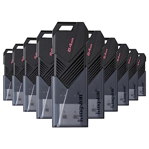 Almacenamiento, Personal Computer PSA COMPUTO Y PAPELERIA Kit 10 Kingston USB DataTraveler Exodia Onyx Capacidad: 64GB USB-A 3.2 Gen 1 (DTXON/64GB) Elegante Carcasa Color Negro Tapa movible