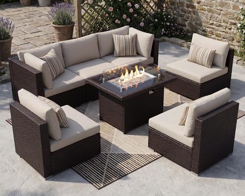 NICESOUL 7-Piece Fire Pit Set