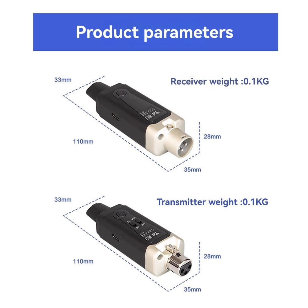 Adattatore Convertitore Mic XLR Microfono Wireless UHF Trasmettitore Ricevitore per Microfono Dinamico A Condensatore