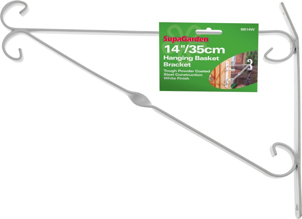 Garden Hanging Basket Bracket SupaGarden Hanging Basket Bracket 35cm/14" White