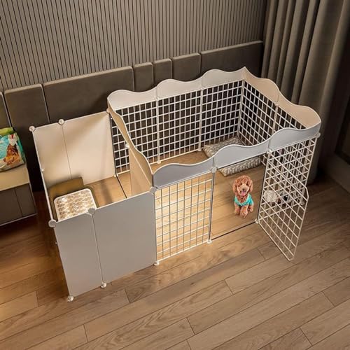 Wrobelax 大型犬用ケージ 犬用ベビーサークル 取り外し可能 金属ワイヤー 屋内 DIY 犬小屋 クレート 大型運動場所 1-2匹の犬に最適(サイズ:47x75x163cm)