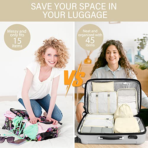 KPX 8 Set Packing Cubes for Travel, Luggage Packing Organizers Accessories Large Toiletries Bag for Clothes Shoes Cosmetics - Image 6