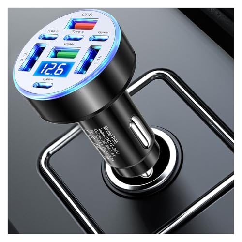 8-Port USB & Type-C Car Charger with 25W Fast Charging