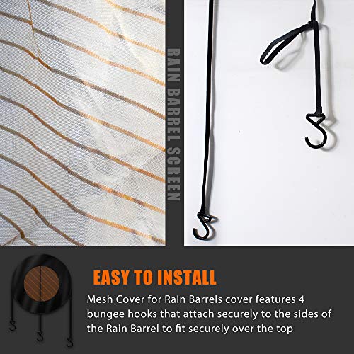 Aaaspark Mesh Cover for Rain Barrels - Rain Barrel Screen Keep Mosquitos and Debris Out of Your Rain Barrel