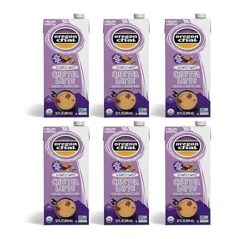 Oregon Chai Slightly Sweet Chai Concentrate, 32 Fluid Ounce (Pack of 6) Cover