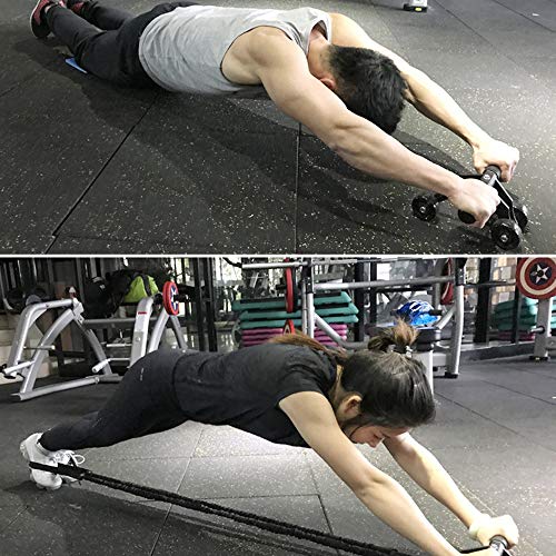 Rolo abdominal, roda abdominal de quatro rodas estilo sapo, rolo esportivo abdominal, com joelheiras