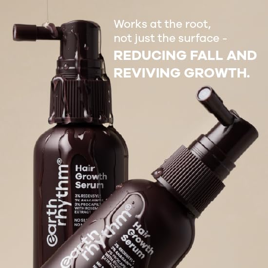 Image of Earth Rhythm Hair Growth Serum with 3% Redensyl, 2% Anagain & Procapil. Visible Results in 3 Weeks