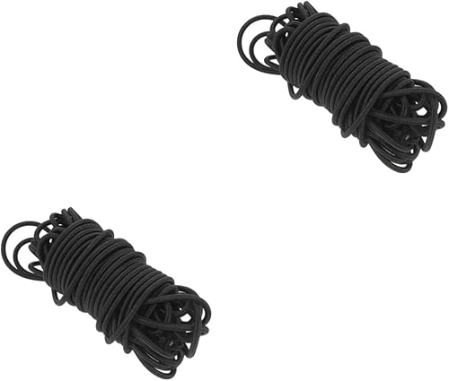 Kisangel 2 rollos de cuerda elástica elástica para kayak, correas para zapatos, correas redondas de lona, cordón elástico resistente, cordones