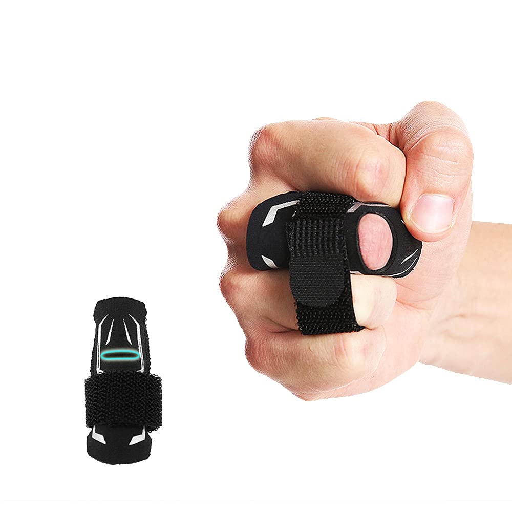 Finger Splint Finger Support Adjustable Elastic Compression Protector, Finger Brace Relieve Joint Pain Finger Sleeves Finger Guard Sport for Basketball Volleyball Tennis Baseball - L