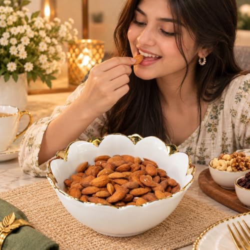 Image of MARKET 99 Antique Off-White Ceramic Serving Dish | Multipurpose Bowls for Vegetables, Soup, Salad, Pasta & Oatmeal | Luxury Serveware for Diwali, Eid, Holi & Everyday Stylish Table Setting