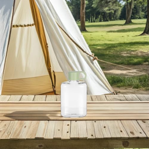 Botella de agua plana reutilizable de 360 ml, cantimplora portátil verde de camping 6
