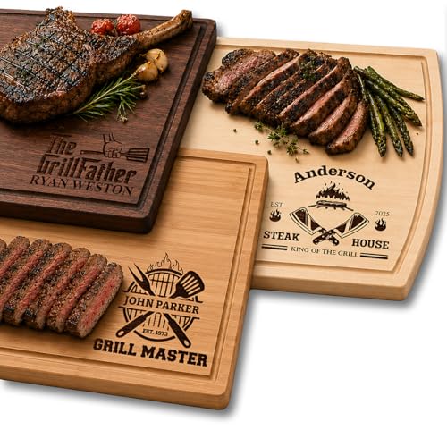 Father's Day Cutting Board Gift, Outdoor Customized Grilling Gifts for Men, Best Dad Engraved Birthday Gifts, Unique Barbecue Gifts for Men, Kitchen BBQ Grill Gift