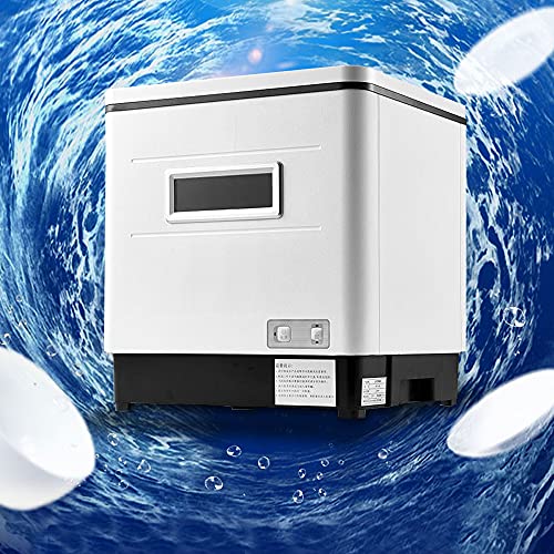 Lave-vaisselle de table Mini lave-vaisselle lave-vaisselle 1500 W Entièrement intégré Lave-vaisselle de table compact 70 degrés de chaleur tue fonction blanc