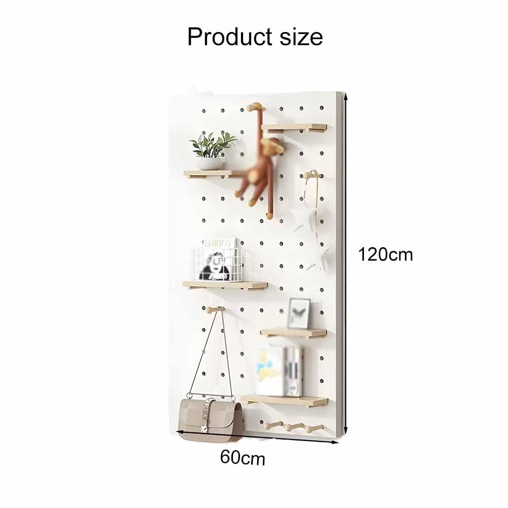 Tablica ścienna 120 x 60 cm, modułowy organizer ścienny do warsztatu, rękodzieła i ekspozycji ozdób, wszechstronna tablica z otworami z akcesoriami do organizacji domu