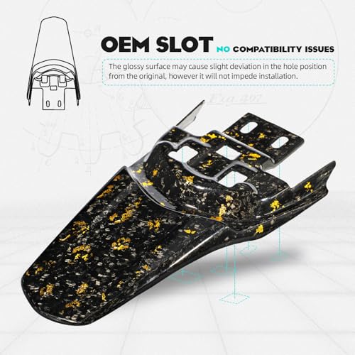 Image of Funparts Dirt Bike Rear Fender Mud Guard Carbon Fiber for Surron Sur Ron Light Bee X /S X260 X160 Electric Dirt Bike Gold