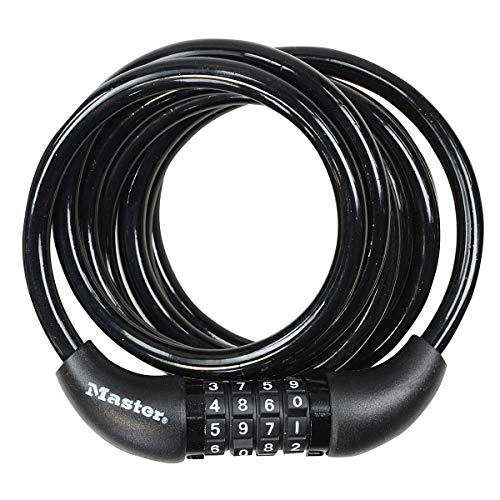 Master Lock Cable Antivol Vélo [1,8 m Câble] [Combinaison] [Extérieur] 8221EURDPRO - pour Vélo, Vélo Electrique, Skateboard, Poussettes, Tondeuses et...