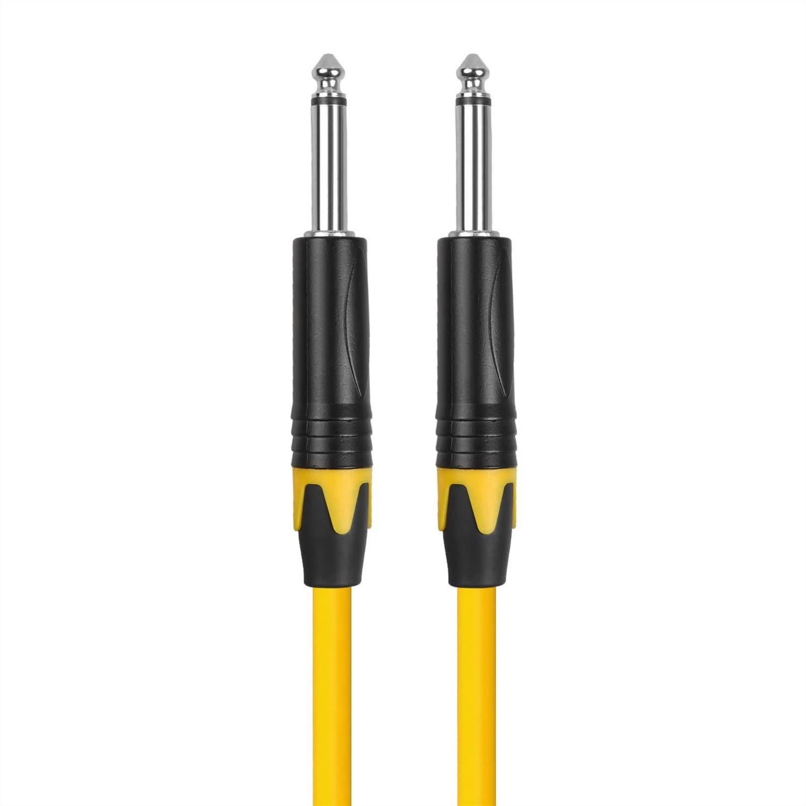 instrument gitarowy kabel 6.5mm / 6.35mm 1/4 Cal Mężczyzna Niezrównoważona Kabel Kwarty Klower Do Klawiatura Gitar Bass (Color : Yellow, Size : 5M)