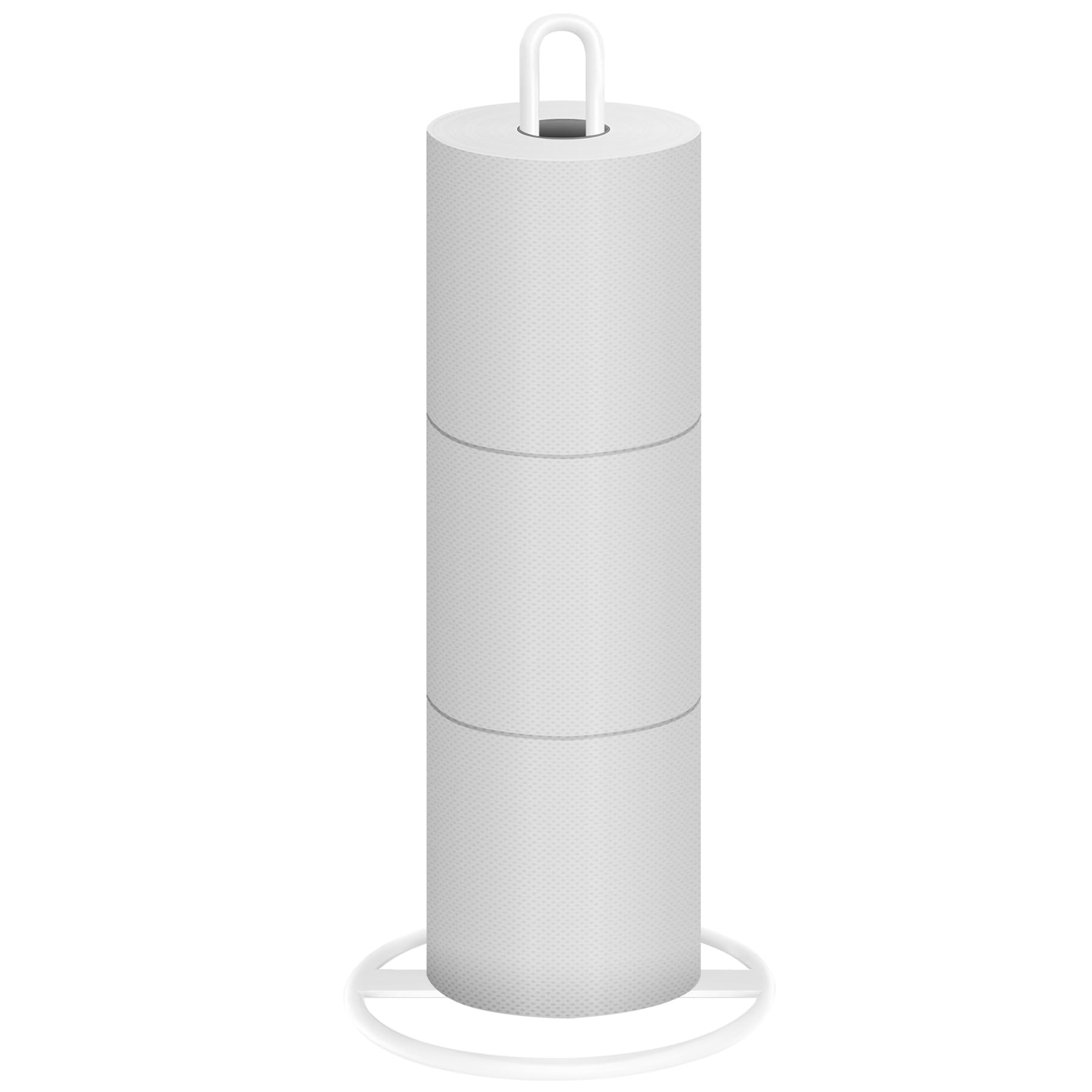 Oboding White Toilet Paper Holder Stand, Freestanding Toilet Paper Holder For Storing 3 Rolls Of Toilet Papers (White)