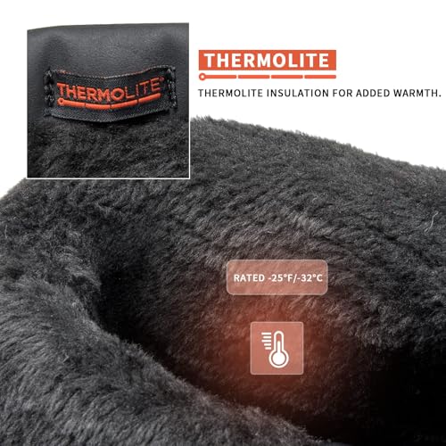 mysoft Men's Winter Snow Boots Mid Calf Waterproof Insulated Fur Lined Warm Anti-Slip Zip Boot3