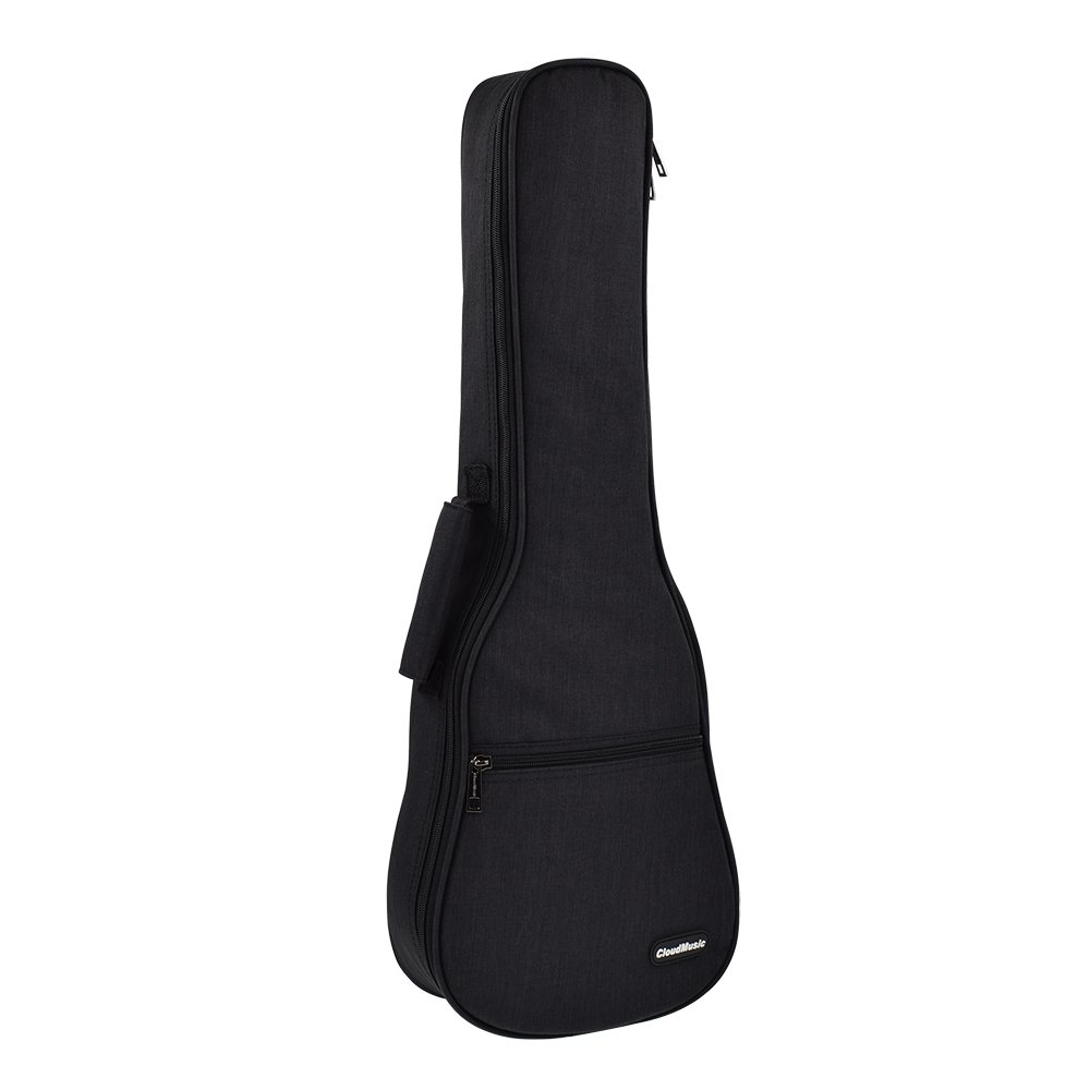 CLOUDMUSIC Ukulelen-Tasche, gepolstert, Rucksack für Sopran, 53,3 cm (21 Zoll), Sopran, Schwarz