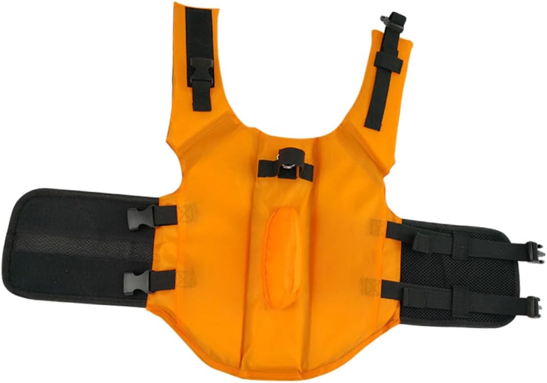 VOSAREA Dog Swimming Vest Life Jacket with Shark Fin, Nylon Puppy Floatation Vest for Small to Large Dogs, Safety Swimwear for Pool and Beach, Orange M