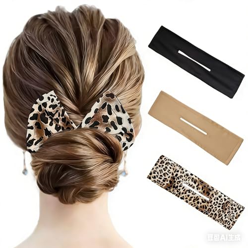 3 Pieces Deft Hair Bun Maker for Twister, Cute French Twist Easy Bun...
