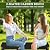 Outsunny 47" Outdoor Bench, 2-Person HDPE All-Weather, Backless, Black