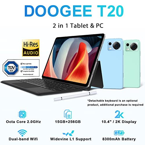 DOOGEE T20 Tablet Android 12 [2023], 15GB RAM+256GB ROM(TF 1TB), 10...