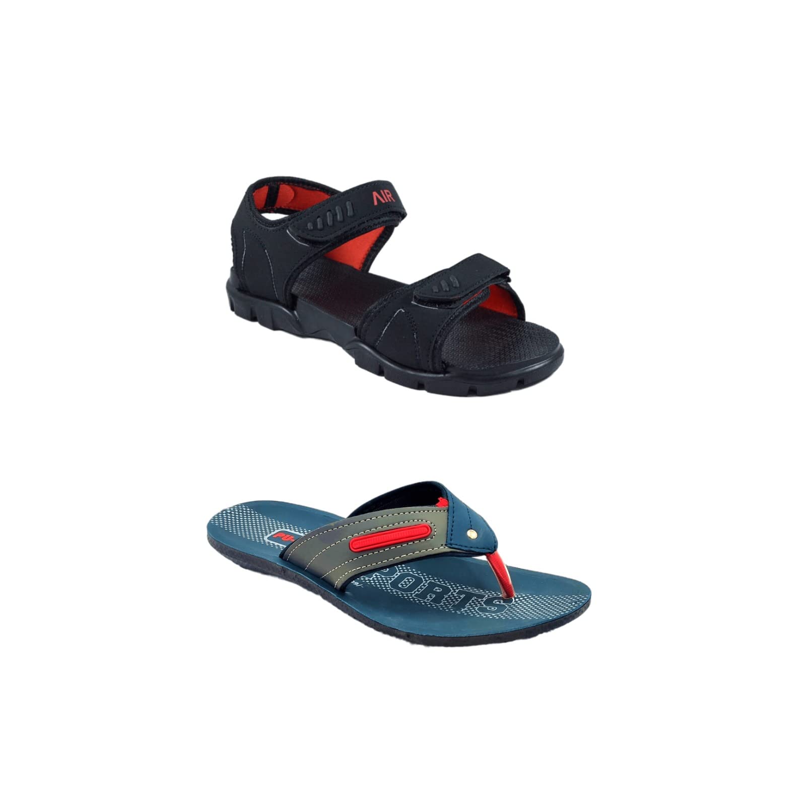 CLASSICA Sandals for Men I SHARK-3=BLACK AND PERFECT-4=BLUE RED COMBO PACK (numeric_8) (B0BWYHNTZF) Amazon Price History, Amazon Price Tracker
