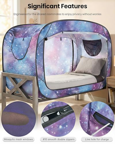 Image of ANC POP Bed Tent Full Bed Canopy Tents Portable Dream Tent for Kids and Adult Indoor Sleeping Tents with 2 Doors Breathable Private Space Tents