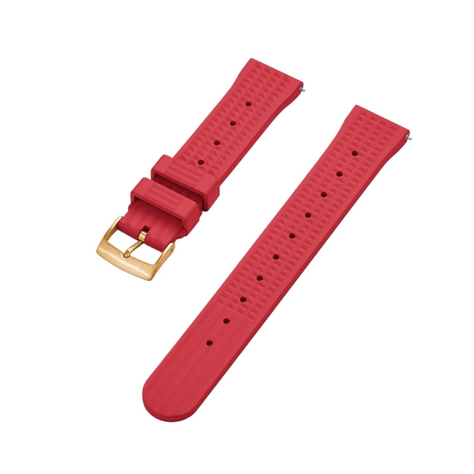 Uhrenarmband， Fluorkautschuk-Armband for Herren(Red Gold,20mm)