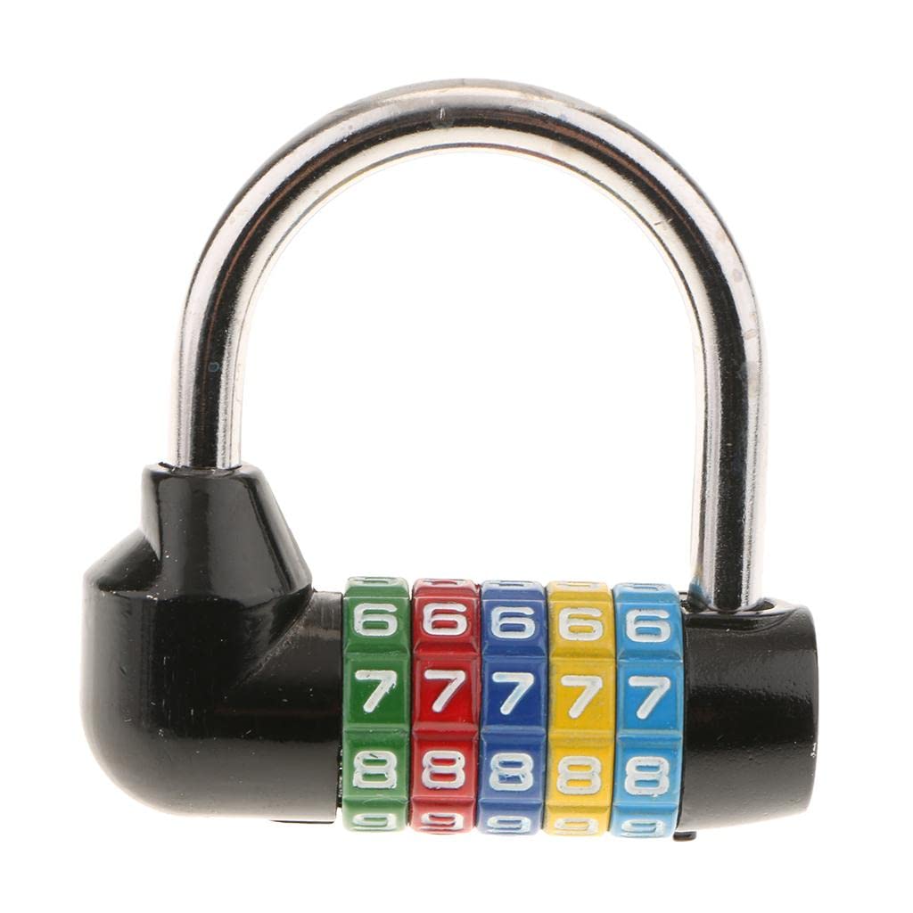 Zinc Alloy 5 Dial Digit Combination Lock Travel Code Password Lock Black-image-28