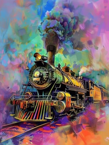 Artisanat Cristal Painting pour Adultes : offrez un kit créatif de broderie diamant 5D de train
