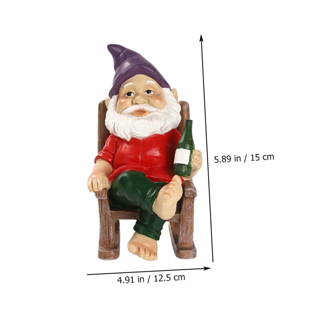 Toddmomy 2 Stück Gartenfigur mit Schaukelstuhl Lustige Dekoration für Außenbereich Harzkunst für Gartenliebhaber Deko für Garten und Terrasse