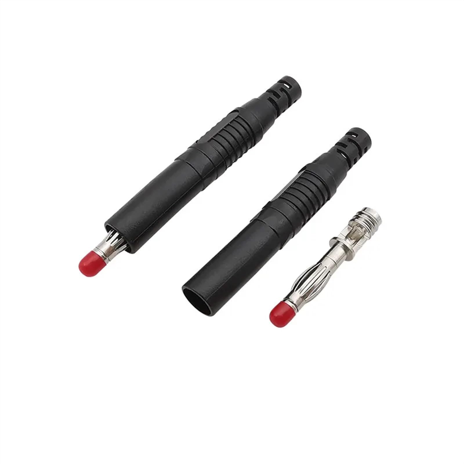 Connecteur banane rouge noir 4 mm avec gaine en plastique de type soudure, câbles de test, fiches bananes (2 rouges et 2 noirs)