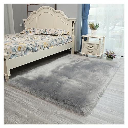 Tapis de salon gris clair 60x80cm en moquette douce pour chambre et bureau